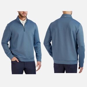 Hickey Freeman | Comfort Stretch Blue Quarter Zip Pullover